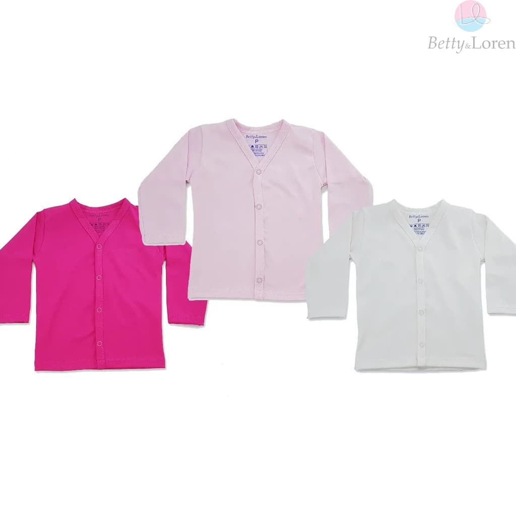Kit conjunto 3 Casacos infantil de Bebê Nenê Cardigan Feminino Liso Diversas Cores  Tamanhos RN  GG