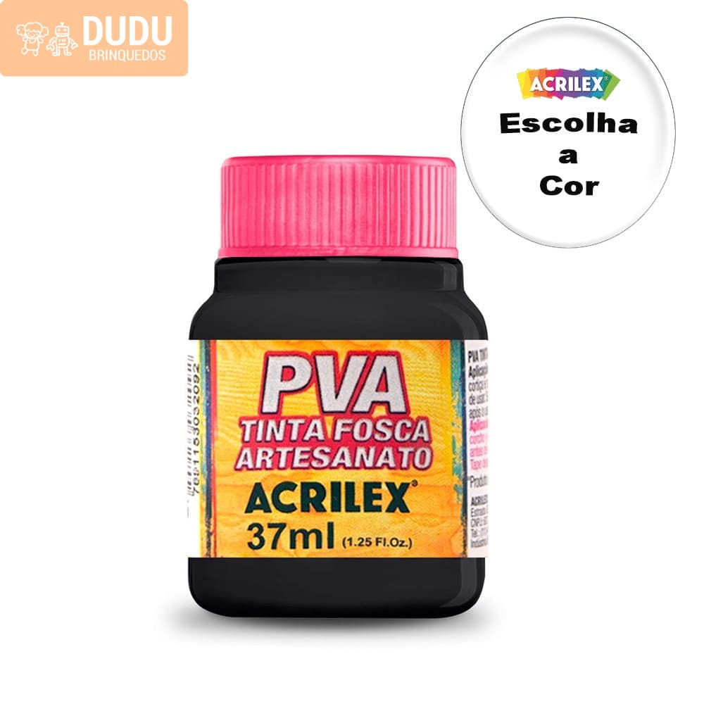 Tinta Fosca Artesanato Pva 37ml - Escolha a Cor - Acrilex