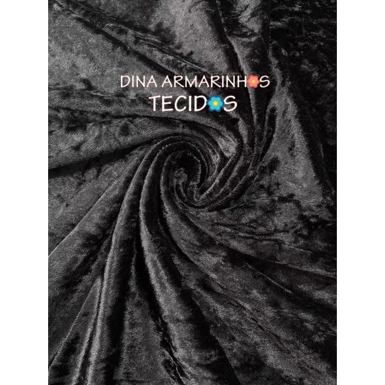 Tecido Veludo Molhado Preto 1,50 mt largura