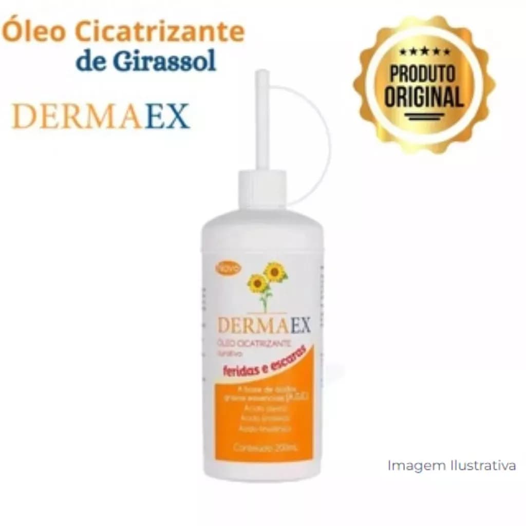 Óleo De Girassol Dermaex 100ml Cicatrizante Natural Tratamento Feridas Dermatológico Queimaduras