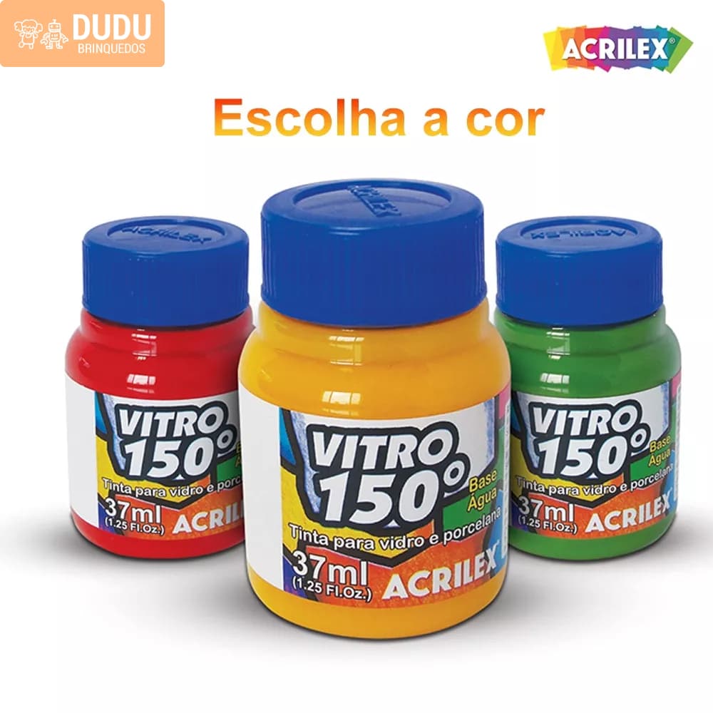 Tinta Vitro 150° Vidro e Porcelana 37ml Acrilex ( Escolha a Cor )
