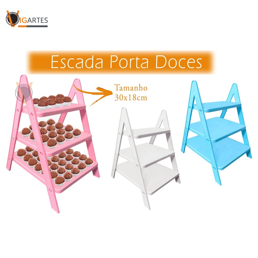 1 Escada Porta Doces Decoração Aniversario, Escadinha Porte Doces.