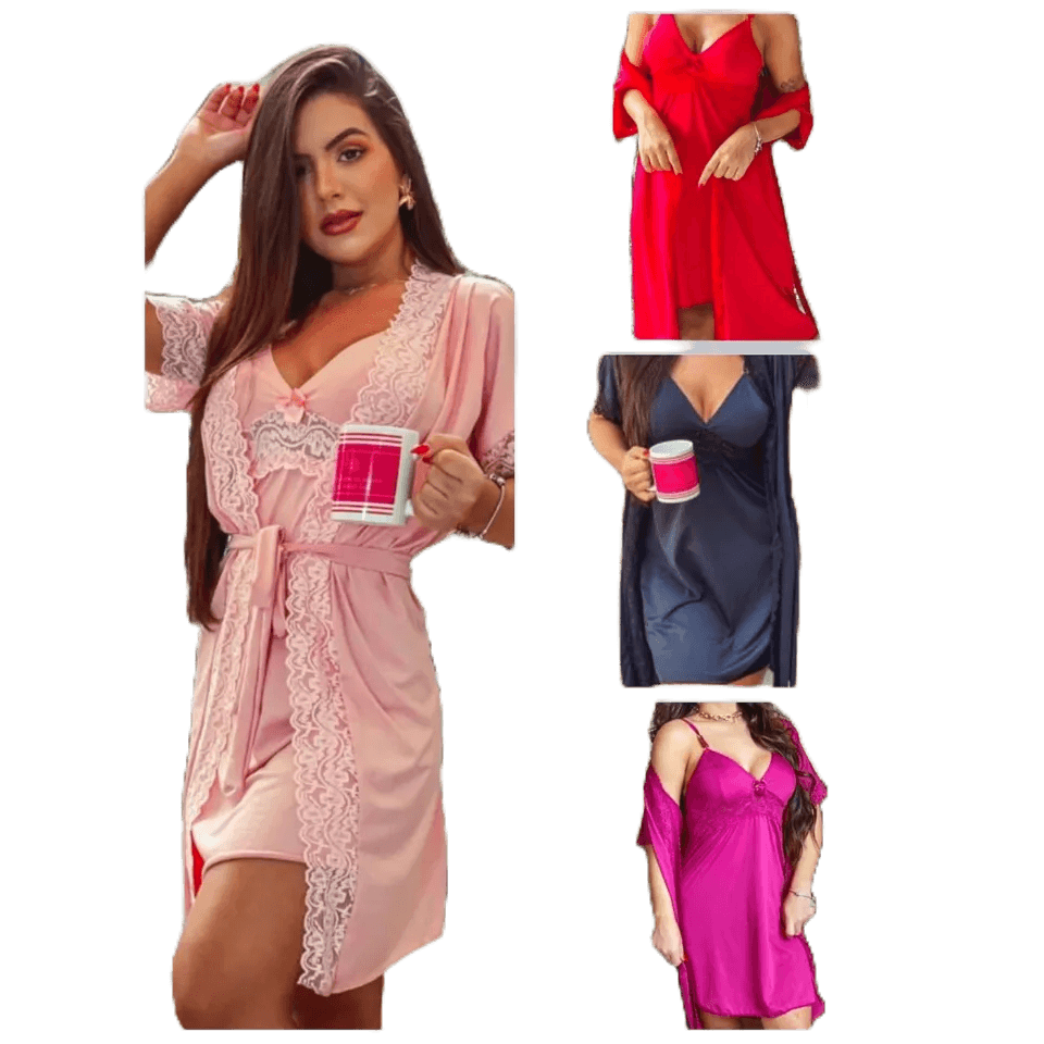 Camisola Com Robe Slim  Elegant Line Hobby