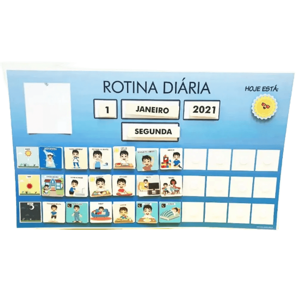 Rotina Visual Diária com Calendário e Identificação do Clima