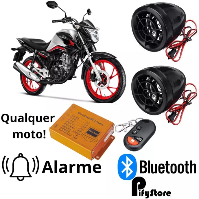 Caixa de Som para Moto: Aumente o Volume da sua Aventura com Bluetooth MP3 FM Rádio SD USB e Alarme