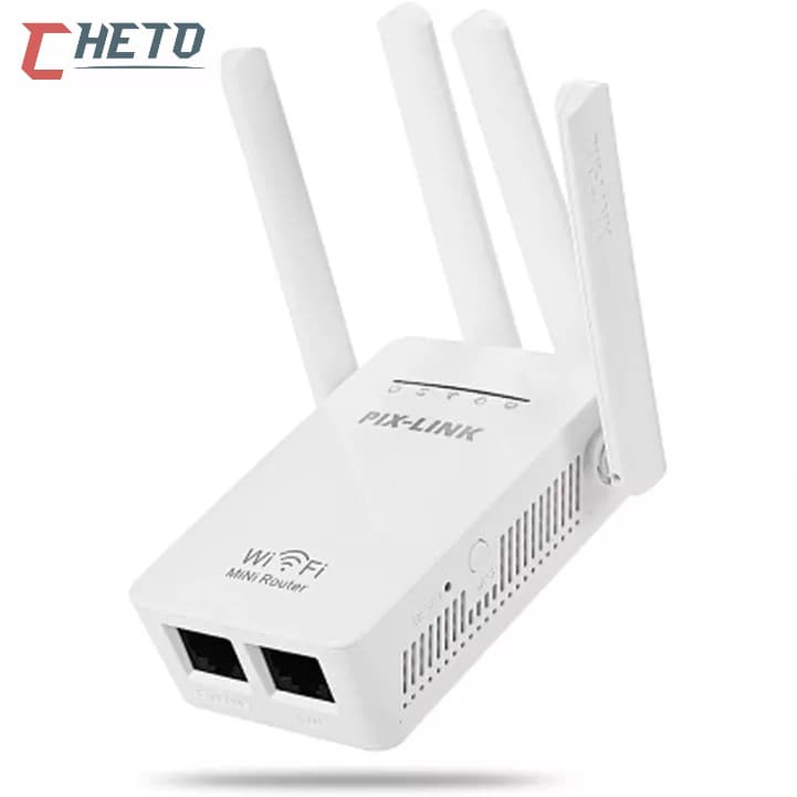 Repetidor e Roteador Wifi 4 Antenas Amplificador De Sinal Pix-link