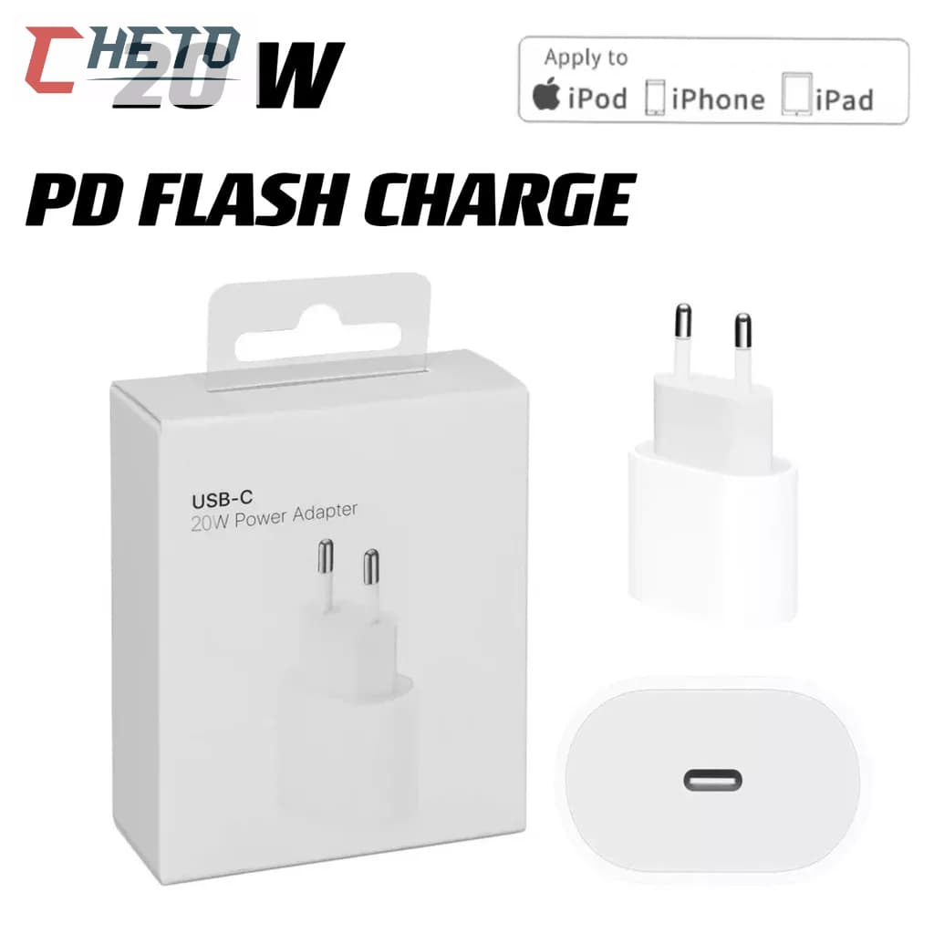 Carregador Adaptador de Energia 20w USB-C Rápido Original Para Iphone 11 12 13 14 Mini Pro Max -Entrega Rápida