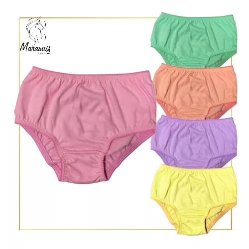 Kit 10 Calcinhas Menina Infantil Juvenil 12 - 14 a 16 anos  Algodão Super Confortavel Cores Sortidas Maramiss Store