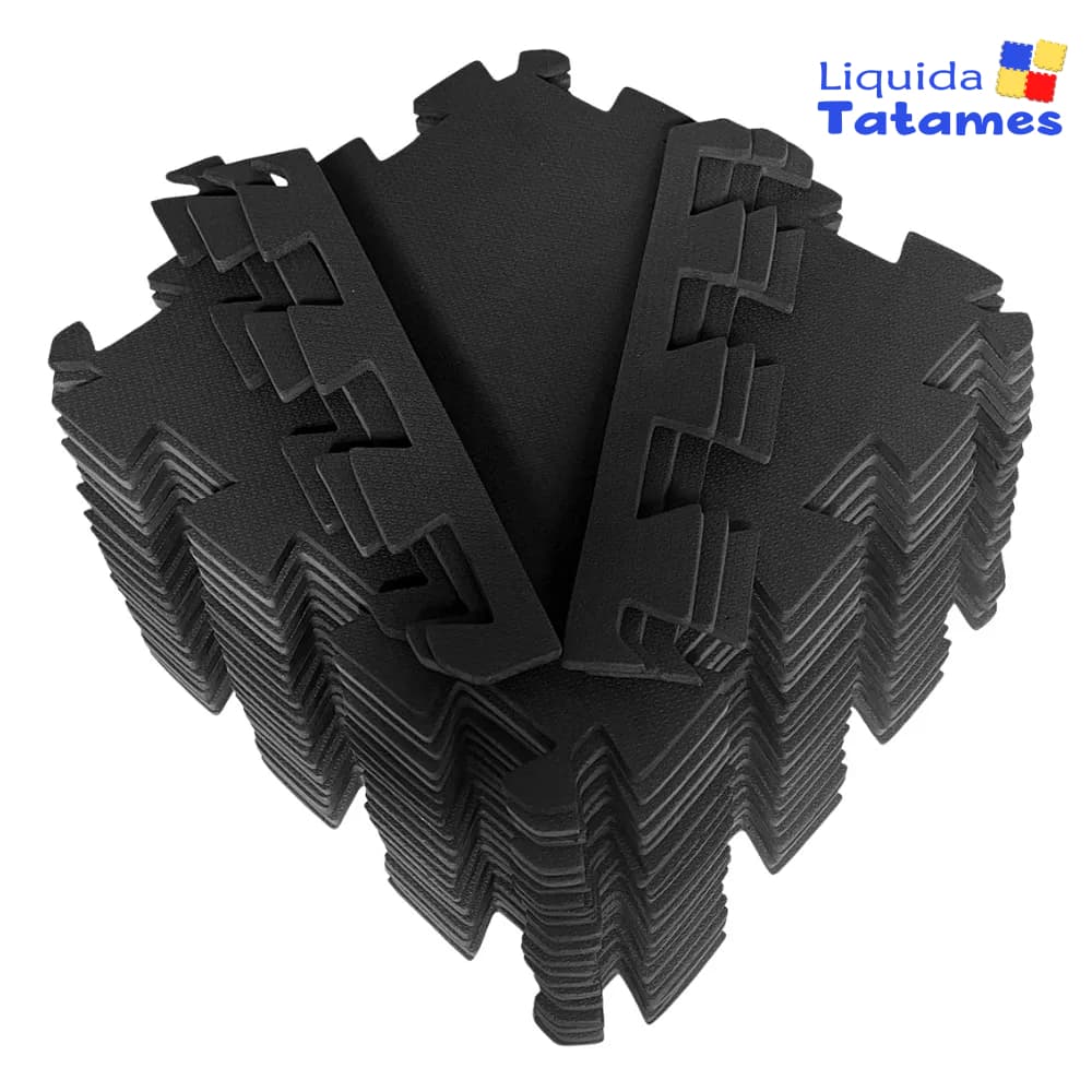 Kit 10 Tatames - EVA Preto 50x50x2 cm. (Academia, Esportes)