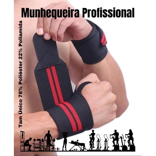 Munhequeira Ajustável (Par) Profissional - No Pain No Gain