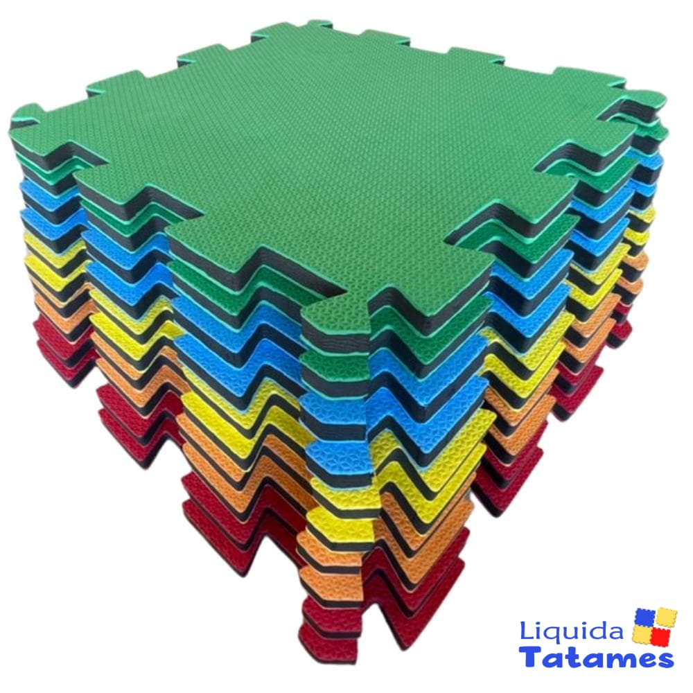 Kit 10 Tatame - EVA Colorido Econômico - 50x50X2 cm.