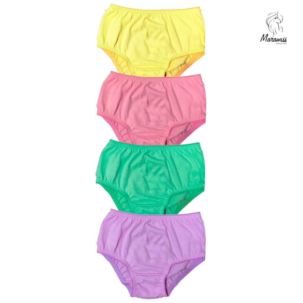 Kit 5 Calcinhas Infantil Menina Juvenil S/Estampa Cores Sortidas do 12, 14 - 16 Anos 100% Algodão