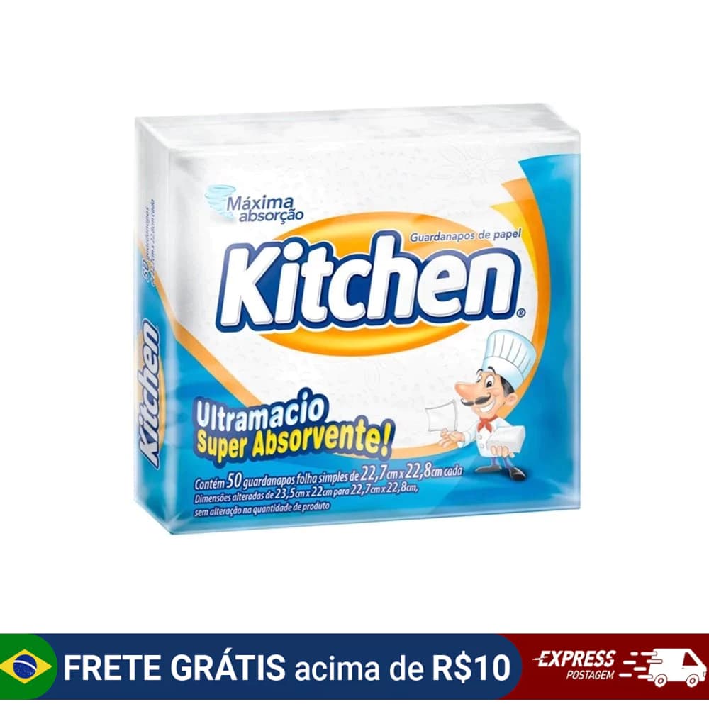 Guardanapo descartável de papel pacote c/ 50 pequeno Kitchen