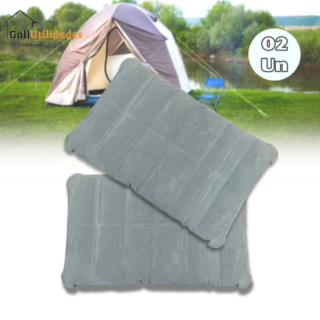 Kit 02 Travesseiros Infláveis De Viagem Passeio 42cm