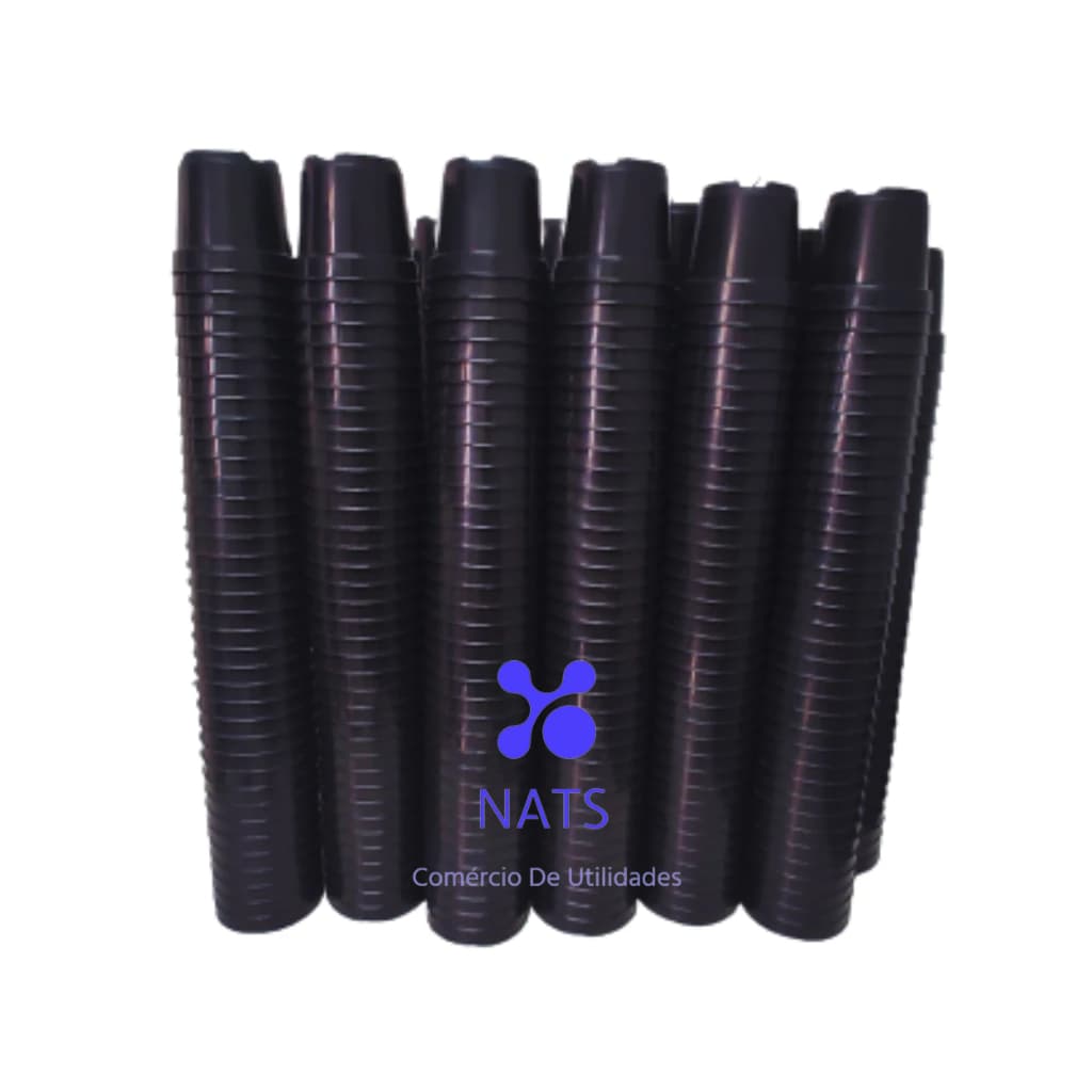 Kit 100 vasos para plantas na cor Preta pote 6