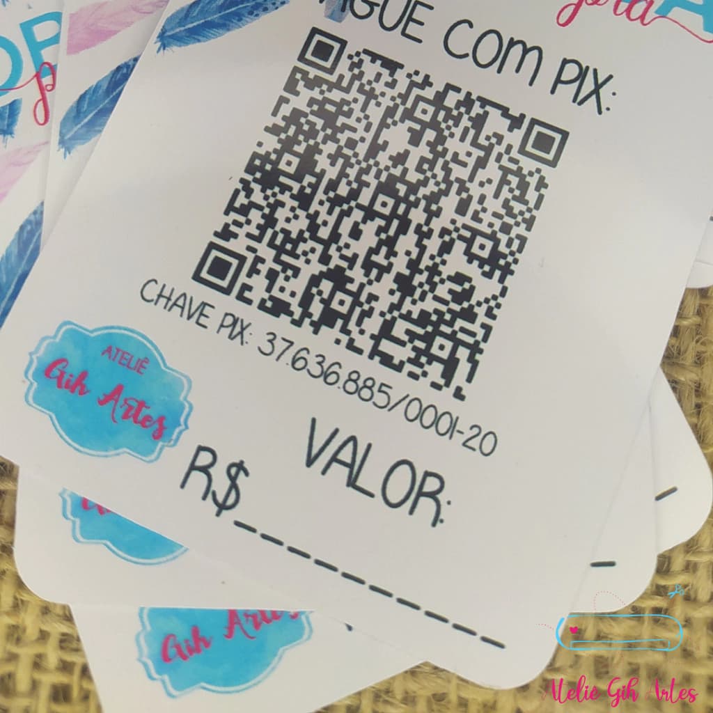 Tag - Card agradecimento com qr code pix