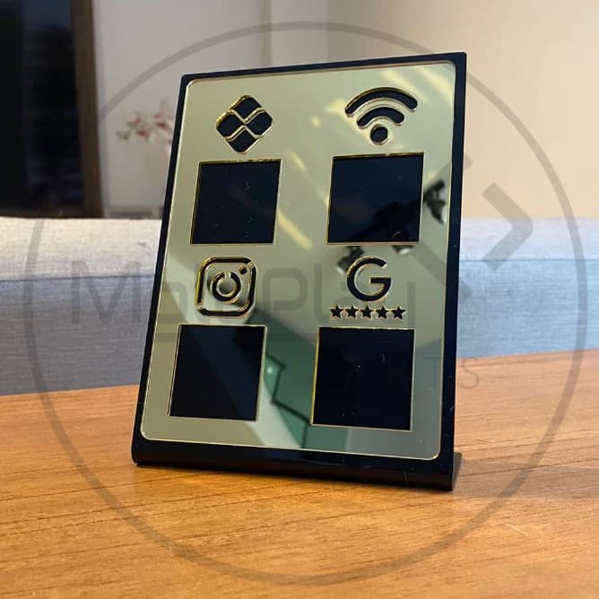 Placa Pix Display Pix Wifi Instagram Google Negócios Quadrupla