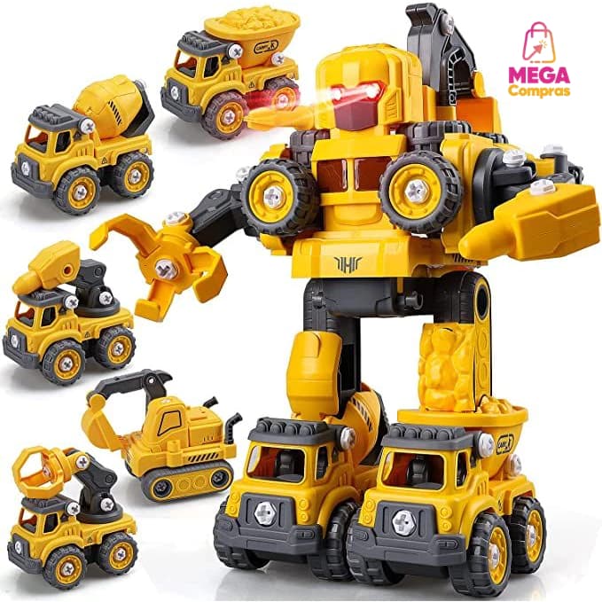 Robô Carrinho Brinquedo 5 Em 1 Construbots Monta E Desmonta Educativo Infantil Ferramentas Criativas