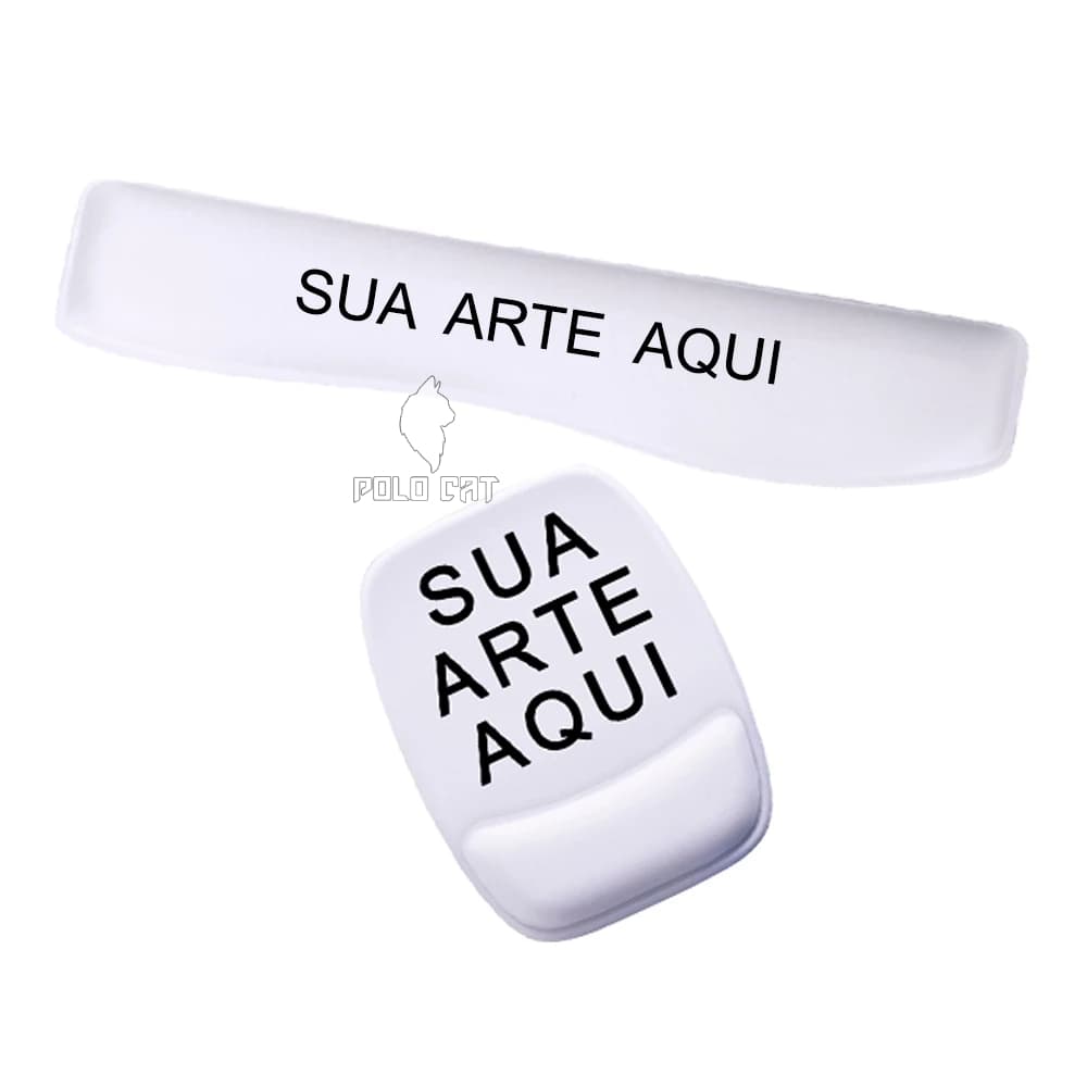 Kit Mouse Pad Ergonomico e Apoio de Teclado Sua Estampa Aqui Personalizado