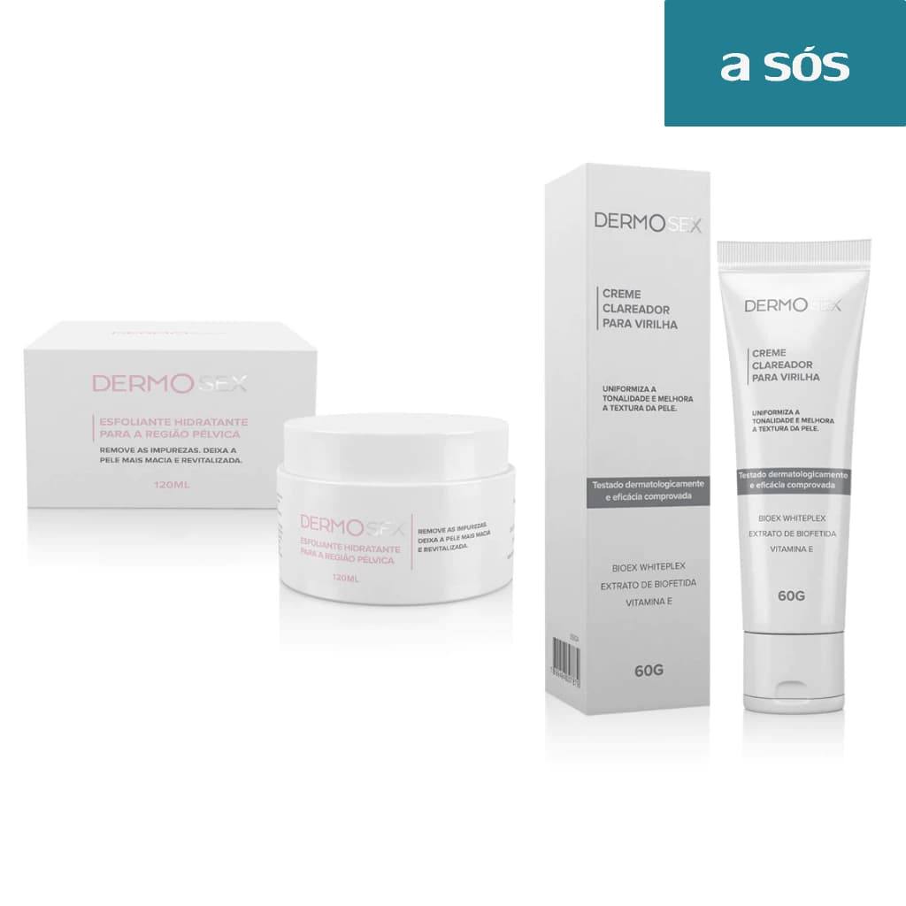 Kit Clareamento Íntimo: Creme Clareador e Esfoliante Íntimo Dermosex