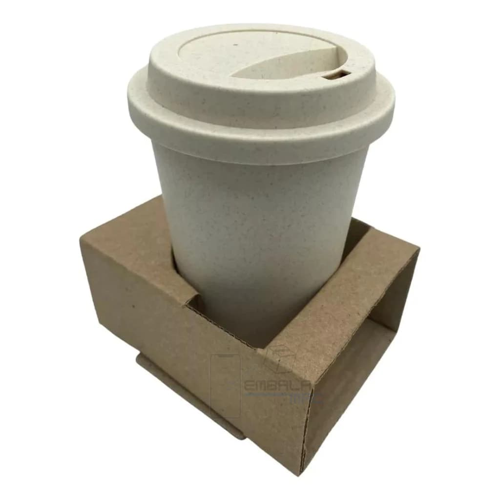 50 Suporte Porta Copo de Papelão - Para Açaí Café Copos em Geral Sustentável Ideal Para Delivery