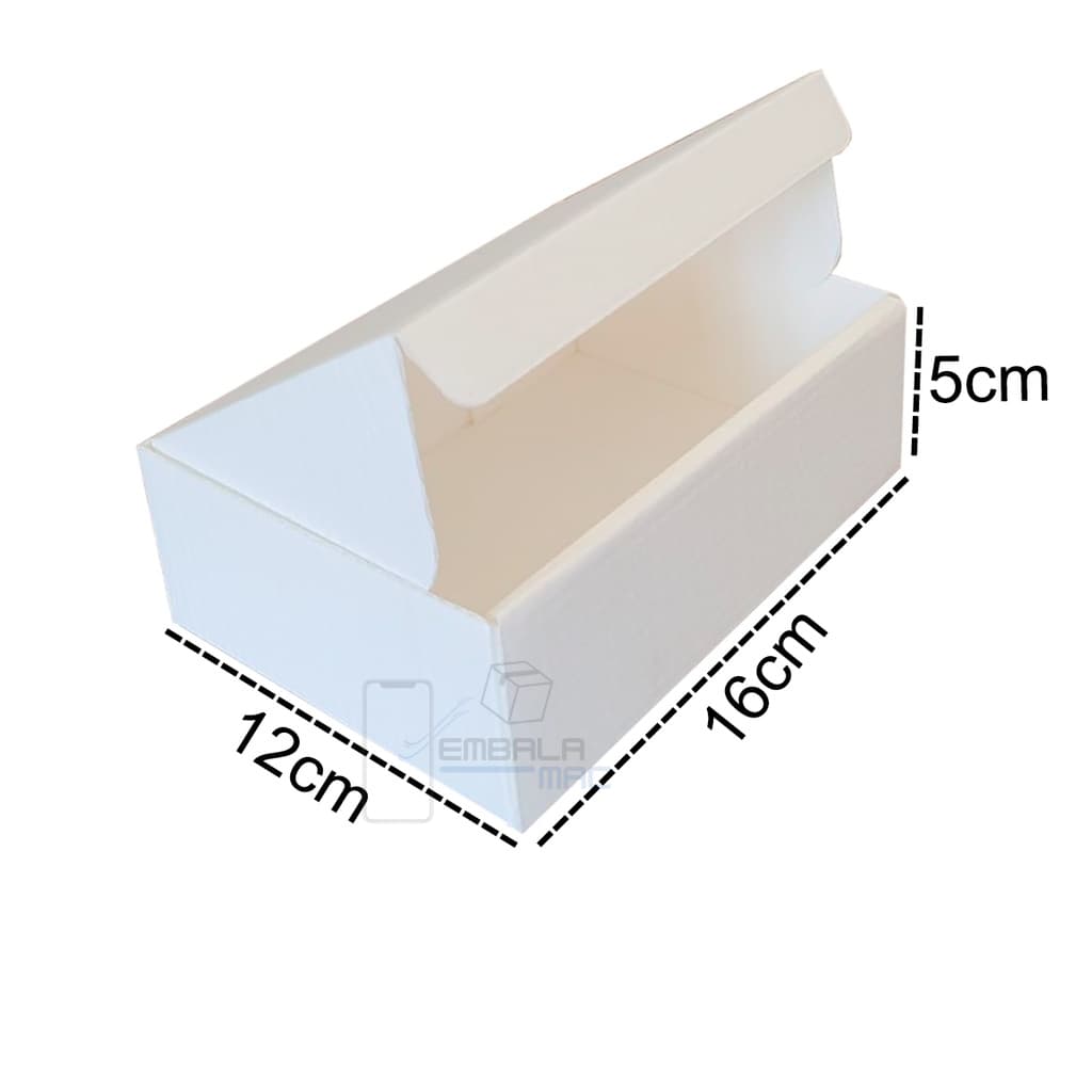 100 Caixas De Papelão 16x12x5 Montável Cor Branco Pac Envios