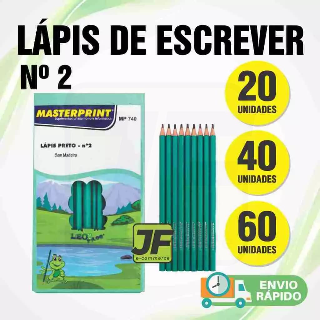 Lápis de Escrever Preto Nº2 Kit ATACADO 20 a 60 Lápis Masterprint