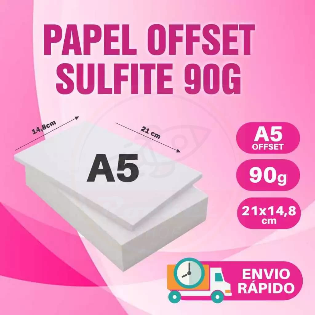Papel Offset Sulfite Branco 90g tamanho A5 21x14,8cm