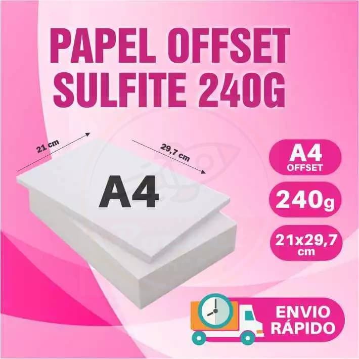 Papel Sulfite OffSet 240gr Branco A4 Kits de 50 até 200 Folhas