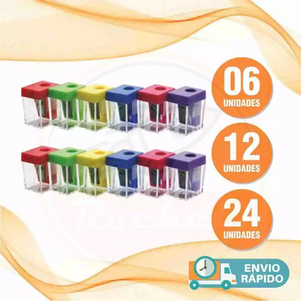 Apontador Com depósito Colorido Kit 06 a 24 Unidades Masterprint