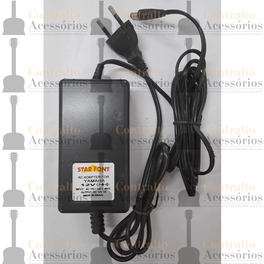 Fonte Dc 12v 2a para Piano Digital Teclado Eletronico Yamaha