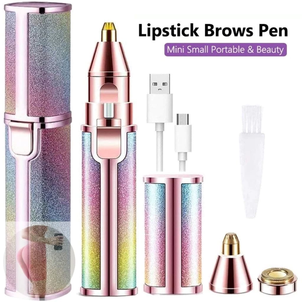 2 em 1 Depilador Recarregavel USB Sobrancelha e Buço Batom