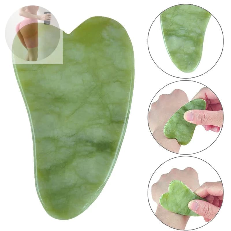 Placa Massageadora de Pedra Natural Jade Gua Sha Medicina Chinesa