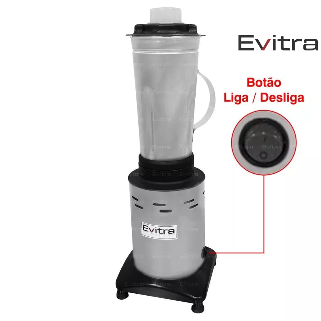 Evitra Liquidificador Profissional Industrial Alta Rotação 2 Litros Inox