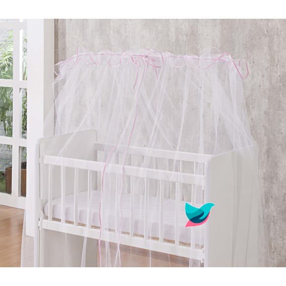 Mosquiteiro para berço Padrao Americano Rosa Bebê - Véu Berço Americano Rosa