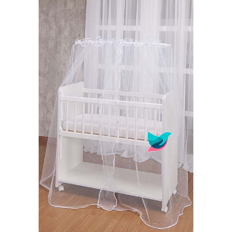 Mosquiteiro para berço Padrao Americano Todo branco - Véu Americano Inteiro Branco Berço Bebê