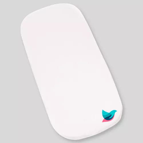 Colchão para carrinho Moisés Todo branco - Colchonete para carrinho de Bebê Branco Oval Moisés