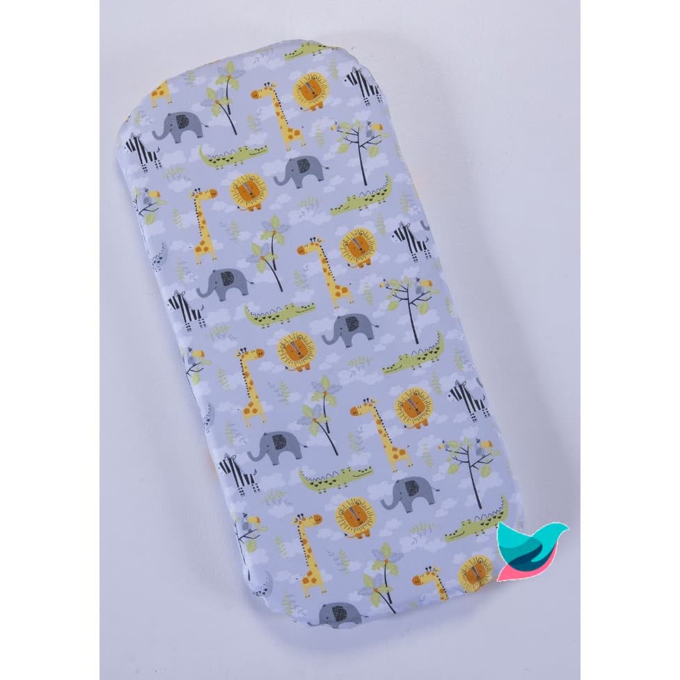 Colchão oval para carrinho moisés Safari Cinza - Colchonete para carrinho de bebe Safari Cinza Menino