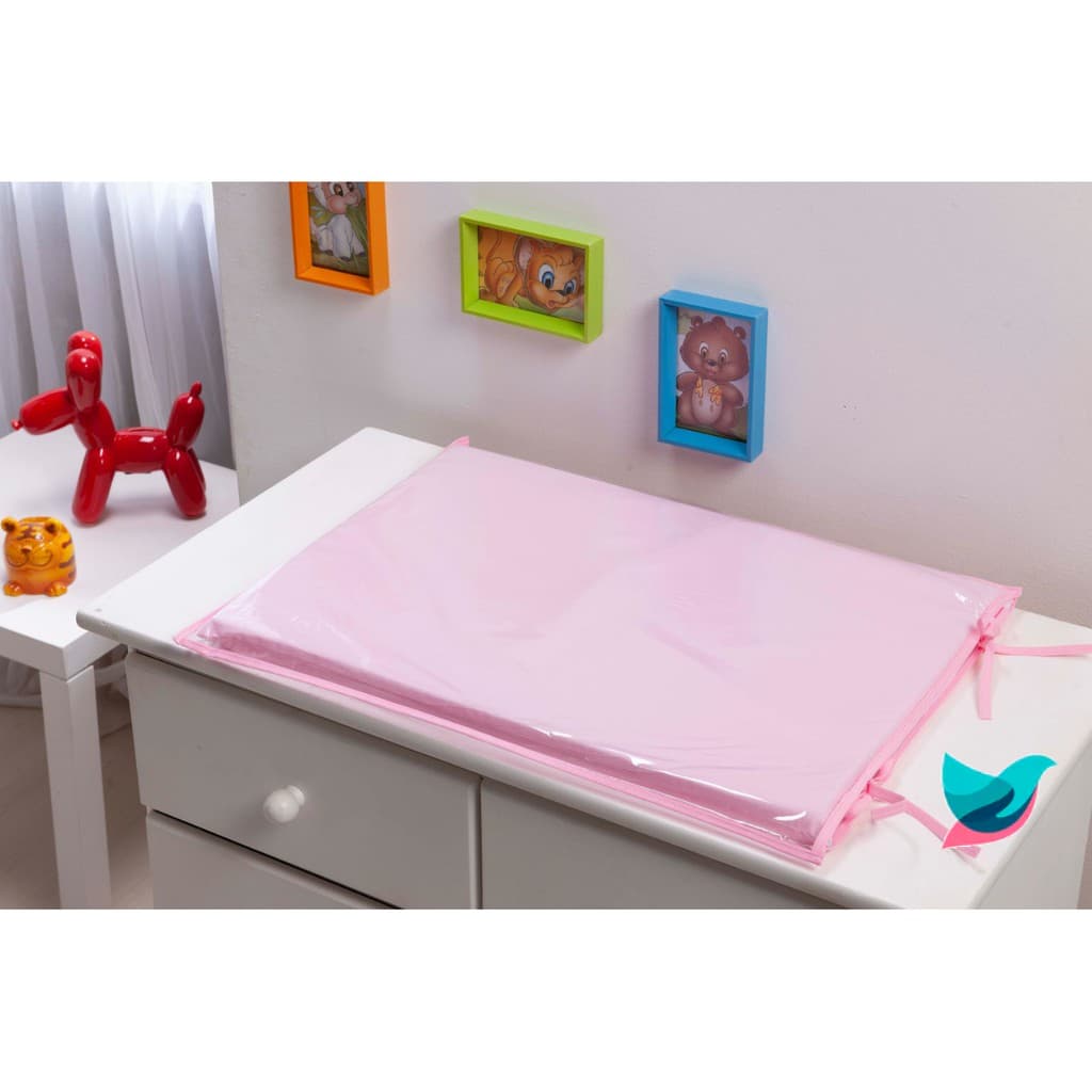Trocador para Comoda de Bebê Menina Rosa Bebe Liso - Trocador para quarto Bebe Menina Rosa