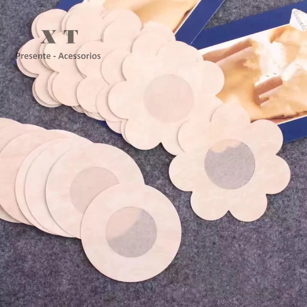 Kit 20 unidade Mamilo Cobre Pétalas De Peito Descartáveis Pastéis Lingerie Nude Bra Nubra