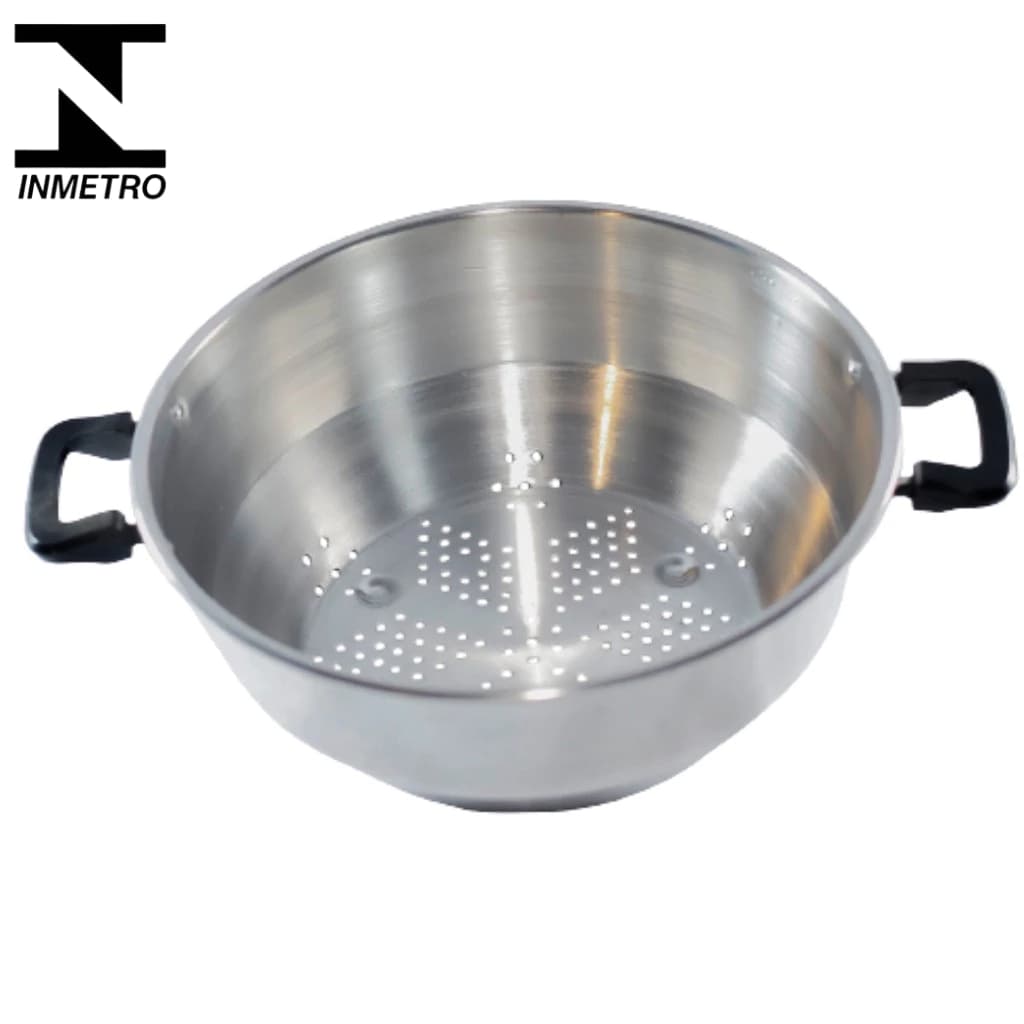 Escorredor De Macarrão Massas Em Aluminio Com Alças Baquelite 3 Litros