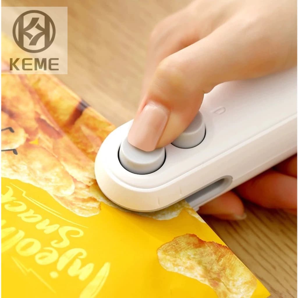 Mini máquina seladora de plástico recarregável para selagem de pilha de embalagens