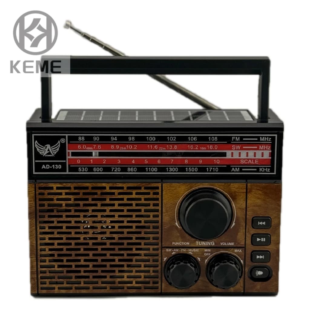 Rádio Portátil Bluetooth Painel Solar Rádio com lanterna FM USB TF AD-230