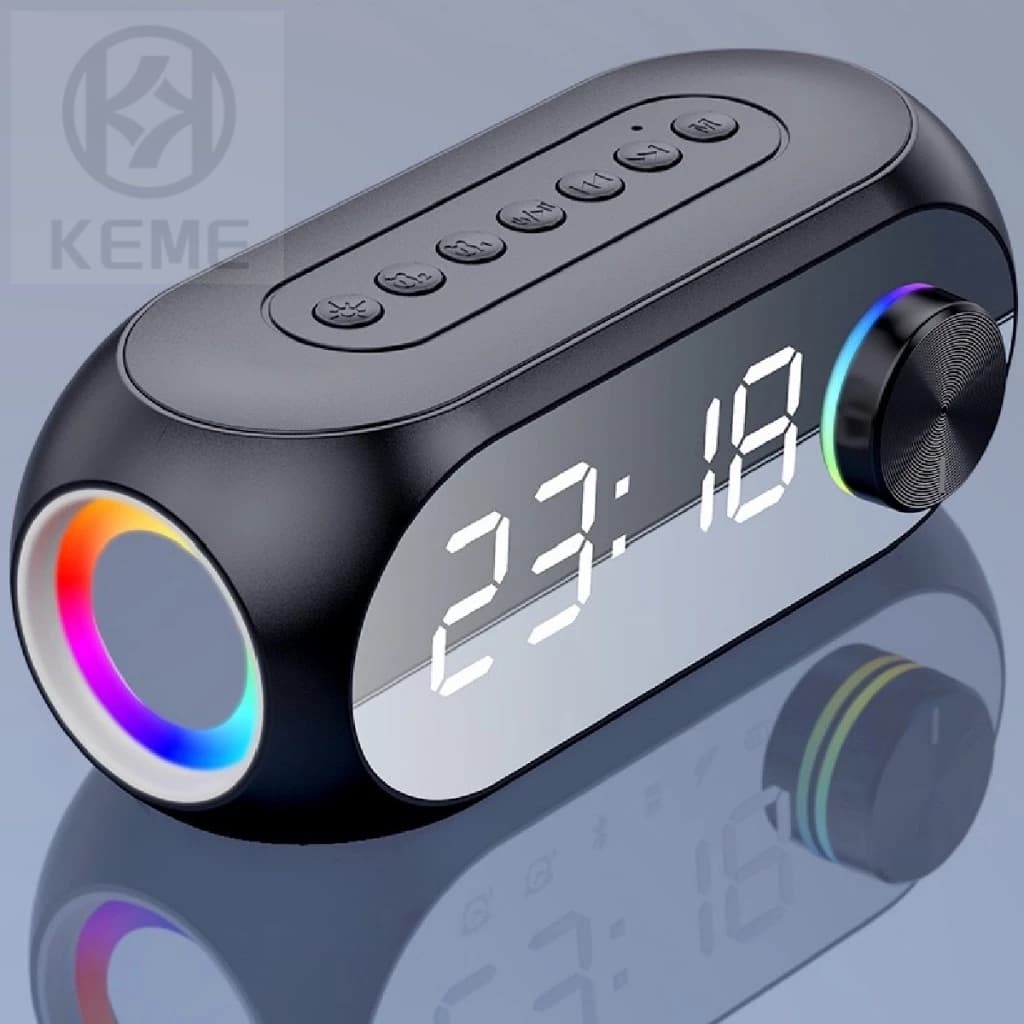 Radio Relógio Tela Espelho Dimmer LED Bluetooth Mini Duplo Alarme TF Fm Portátil AL-8353