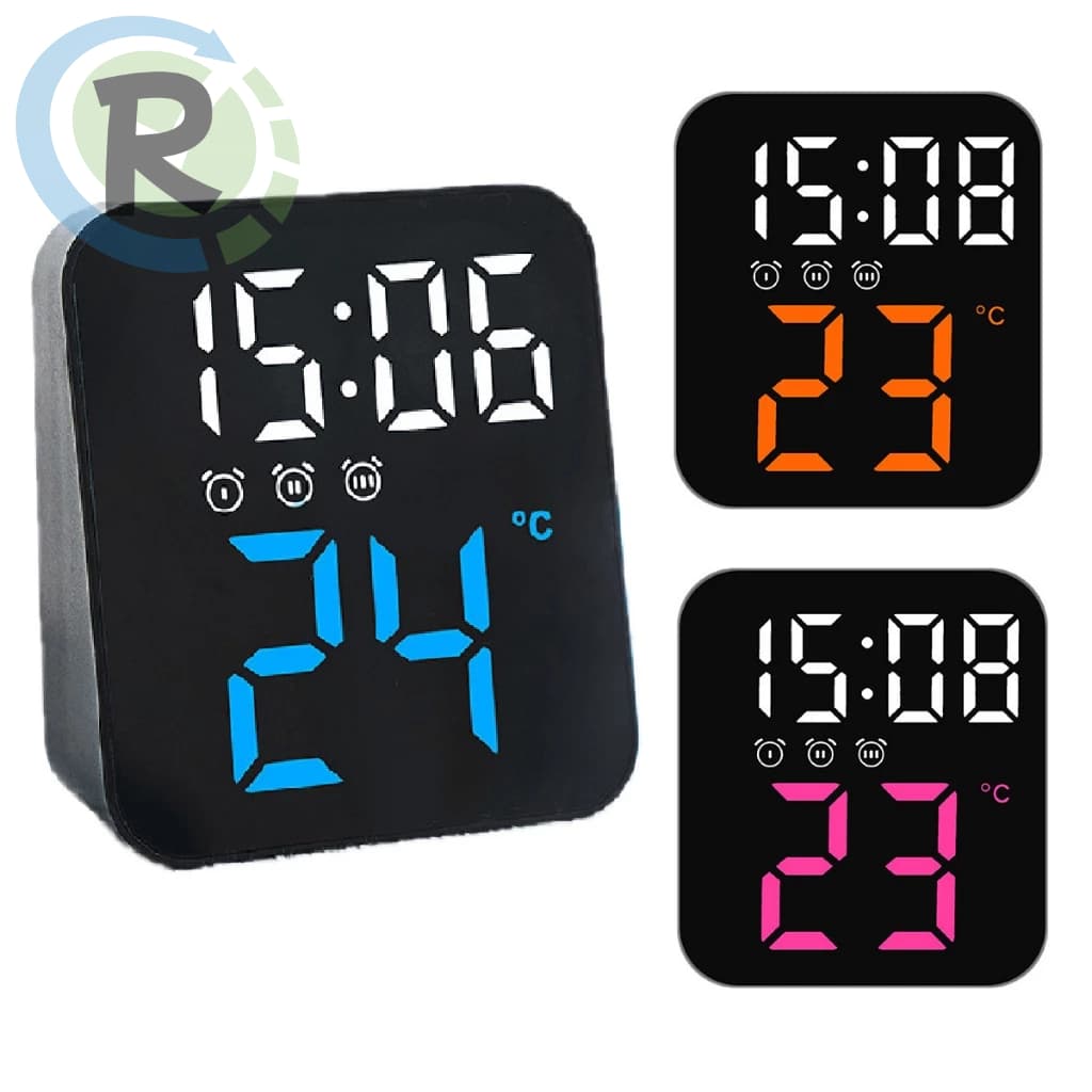 Relógio Digital Led Temperatura Alarmes Usb Mesa E Parede