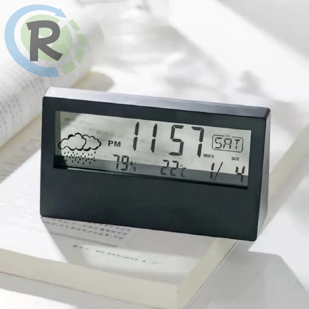 Relógio Digital Despertador Medidor Umidade higrômetro Sensor de Temperatura, com função Alarme.