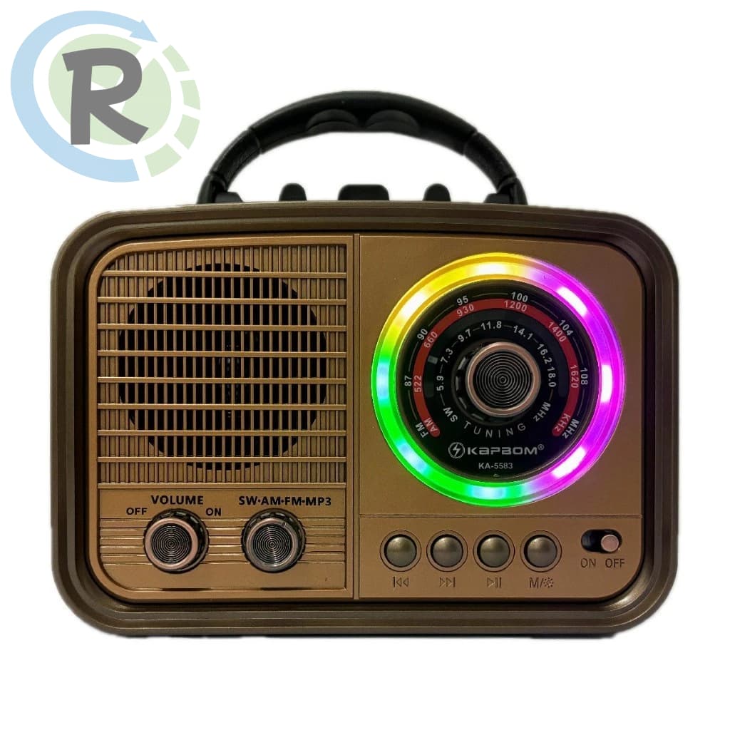 Radio retro vintage fm am usb sd bateria bluetooth Luminária Rgb ka-5583