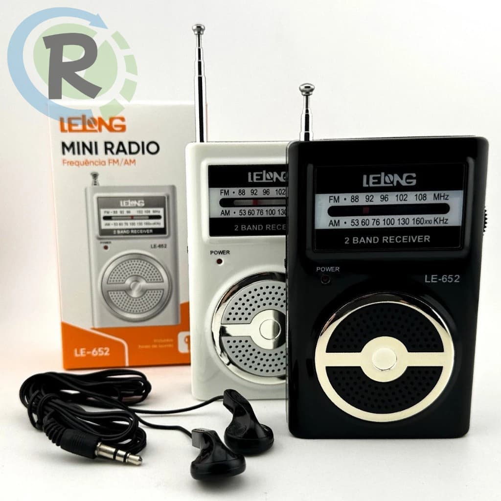 Rádio Portátil Am/fm Le-652 Lelong Mini Pilha Fone De Ouvido