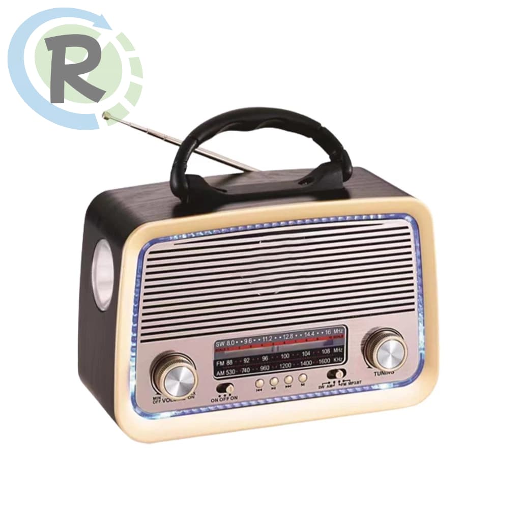 Rádio Portátil Retrô Am Fm A Pilha Energia Usb Recarregável 3199