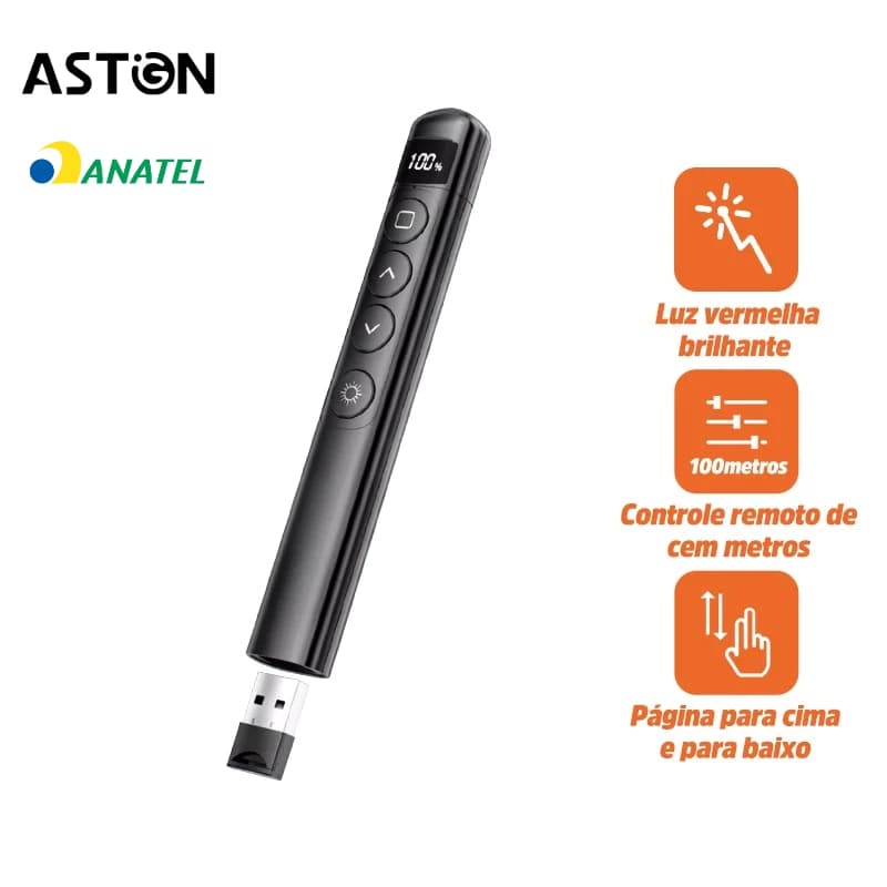 Astgn X Basike Caneta multifuncional para virar páginas  laser 2.4G com display inteligente adaptada